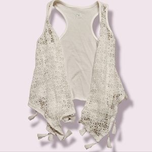 JUSTICE Lace & Tassle Vest 6/7